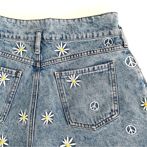Sandro Younes Embroidered High Rise Organic Denim Shorts - Picture 7 of 10